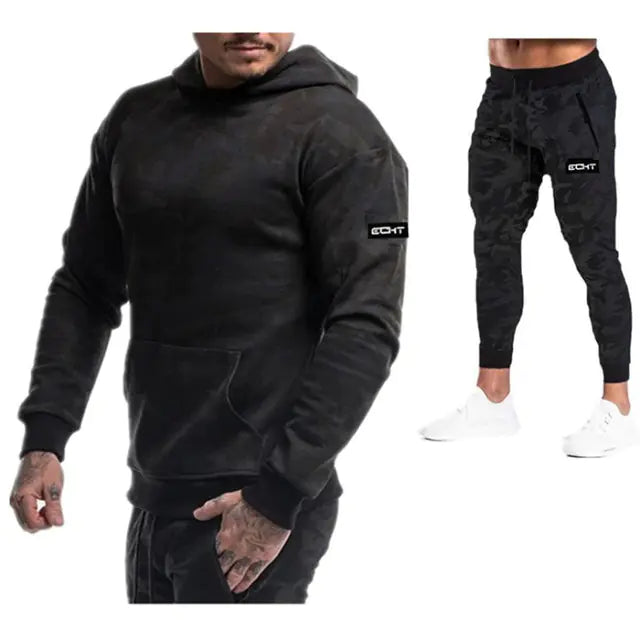 VibeWear Men’s Camo Tracksuit – Hoodie & Joggers Set