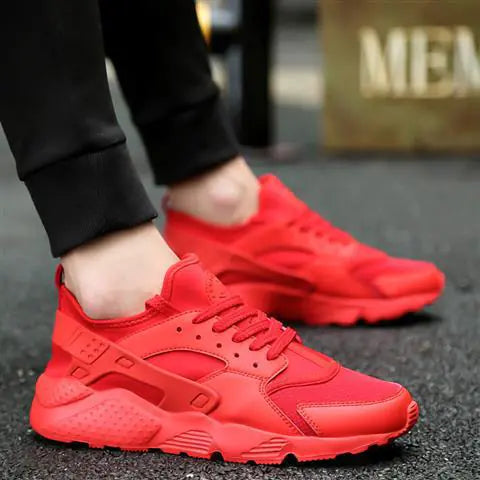 VibeWear Men’s Sport Sneakers – All-White Running & Casual Shoes
