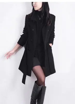 VibeWear™ Elegant Wool Winter Coat – Women’s