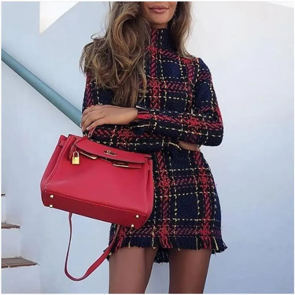 VibeWear™ Plaid Mini Dress – Women’s