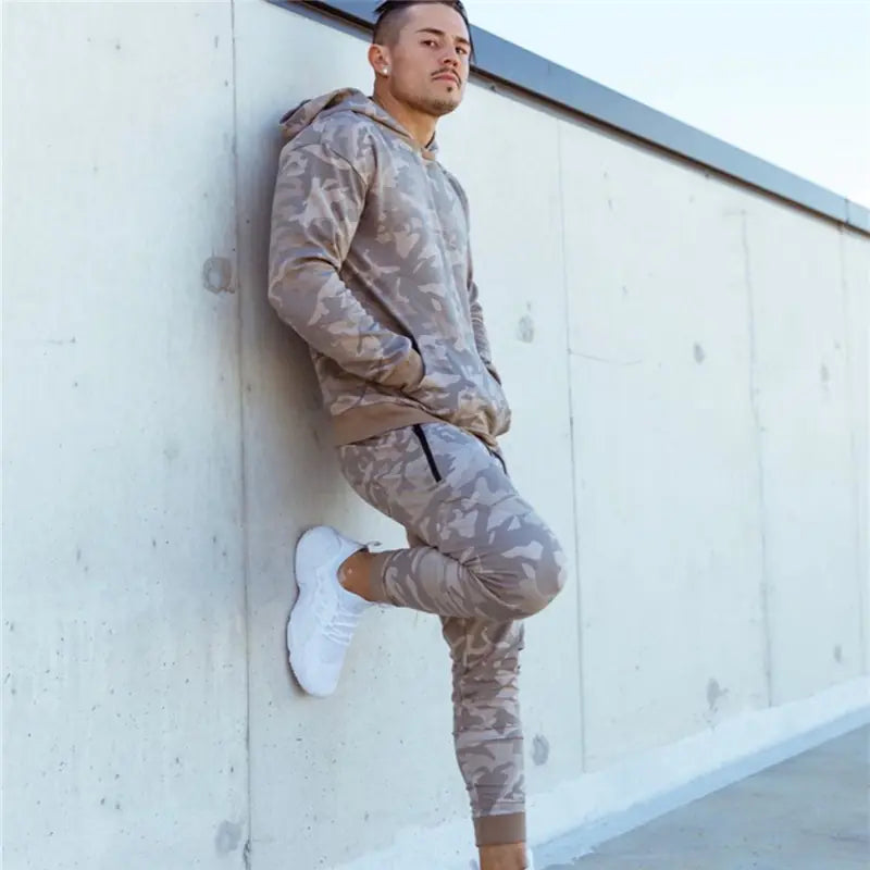 VibeWear Men’s Camo Tracksuit – Hoodie & Joggers Set