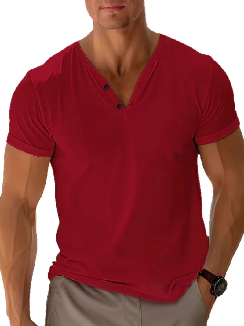 VibeWear Summer V-Neck Tee – Casual Slim Fit