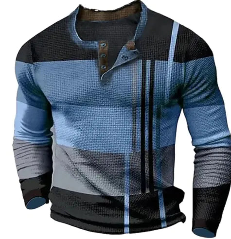 VibeWear Patchwork Long Sleeve Shirt – Autumn Retro Style
