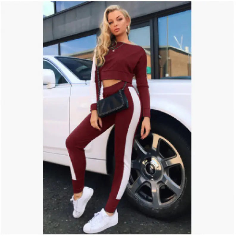 VibeWear™ Off-Shoulder Tracksuit Set – Women’s