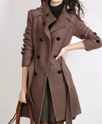 VibeWear™ Elegant Wool Winter Coat – Women’s