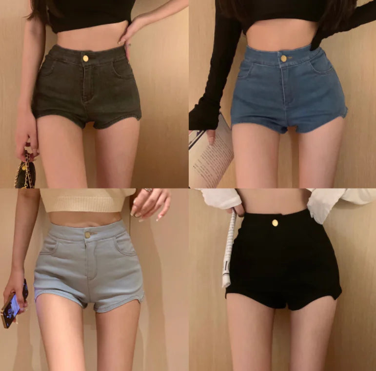 Trendy Women's Elastic Denim Shorts – Summer Fit