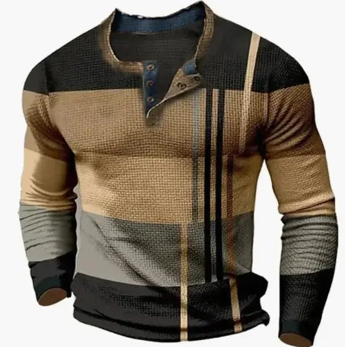 VibeWear Patchwork Long Sleeve Shirt – Autumn Retro Style