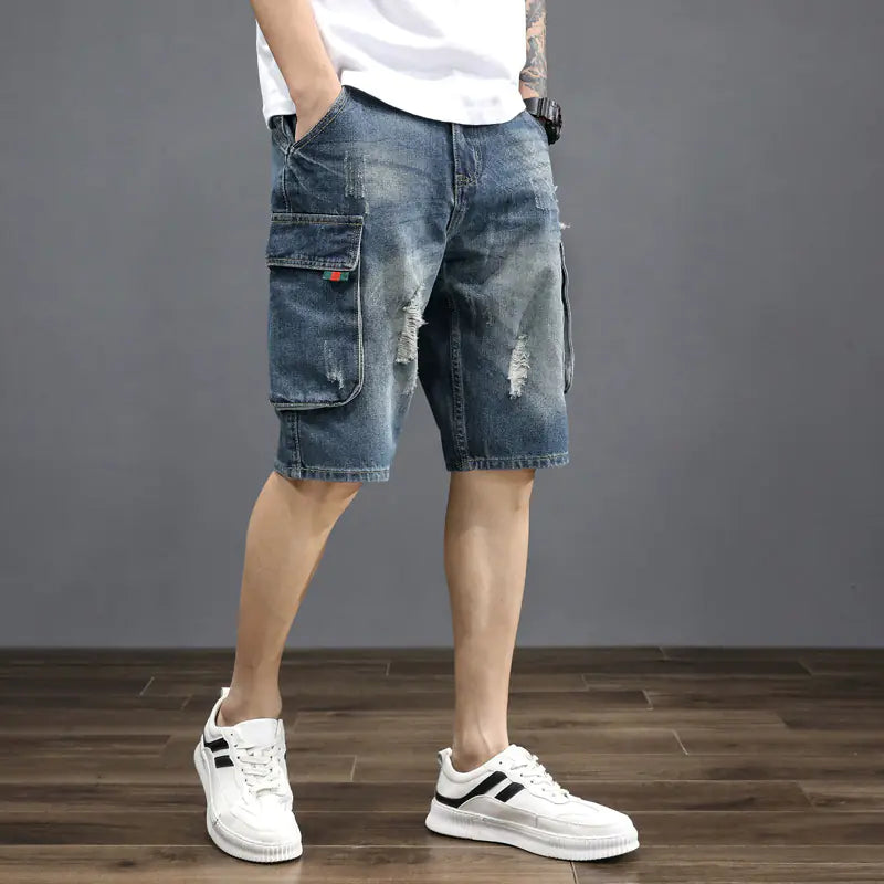 Men’s Summer Thin Denim Shorts – Lightweight & Breathable
