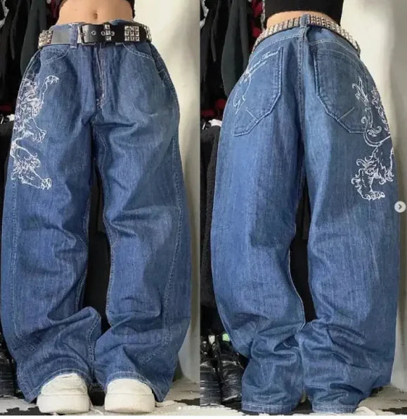 VibeWear™ Vintage Loose Leg Jeans – Women’s