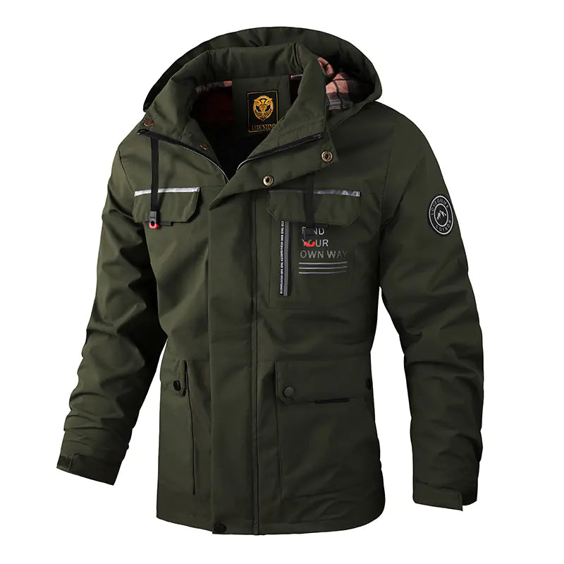 VibeWear Men’s Plus Size Hooded Jacket for Autumn & Winter