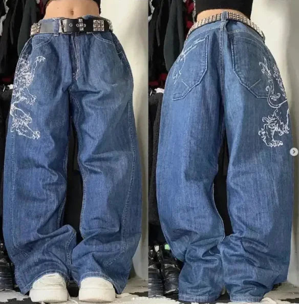 VibeWear™ Vintage Loose Leg Jeans – Women’s