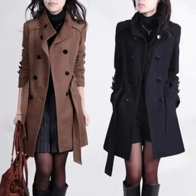 VibeWear™ Elegant Wool Winter Coat – Women’s