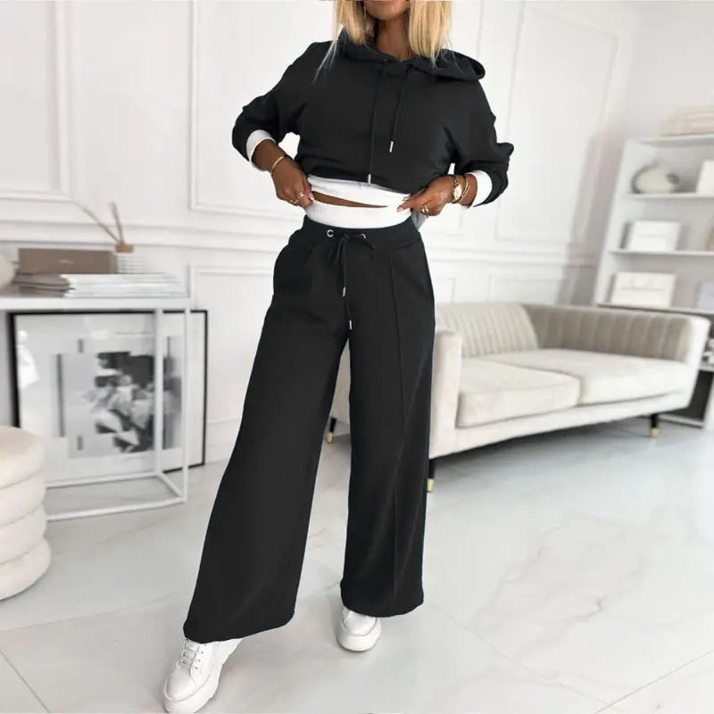 VibeWear™ Cozy Two-Piece Hoodie Set – Women’s