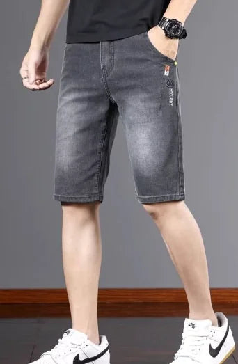 Men’s Loose Fit Denim Shorts – Korean Street Style | VibeWear