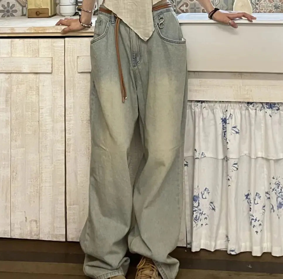 VibeWear Wide-Leg Baggy Jeans