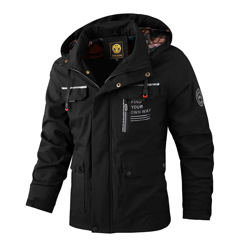VibeWear Men’s Plus Size Hooded Jacket for Autumn & Winter