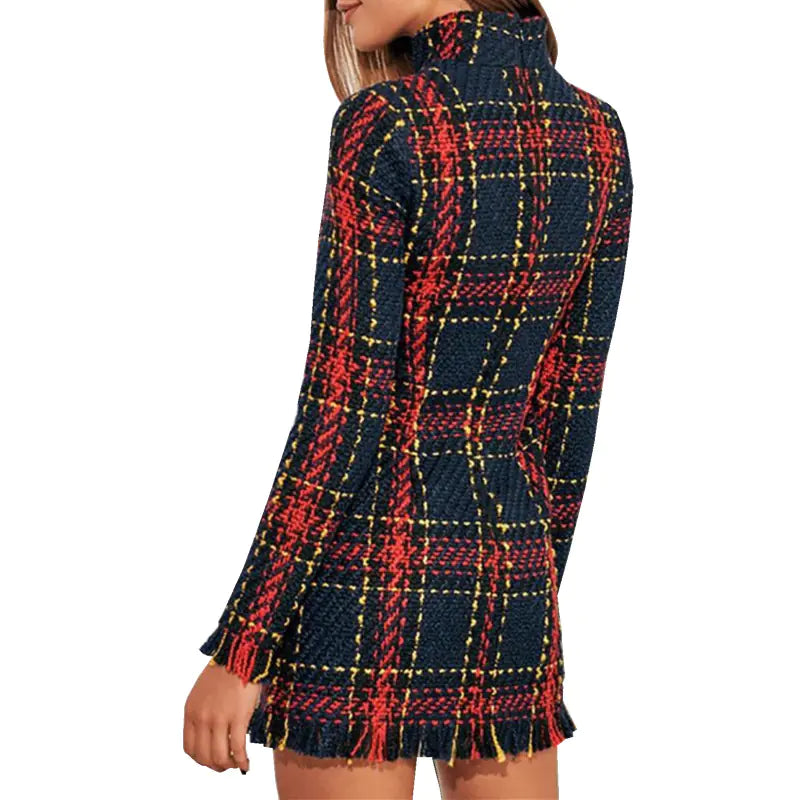 VibeWear™ Plaid Mini Dress – Women’s