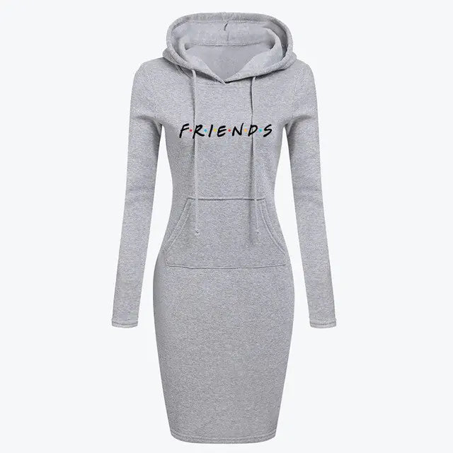 🩶 VibeWear™ Cozy Hoodie Dress – Women’s